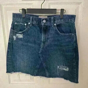 Everlane The Deconstructed Denim Skirt 16" Size 29